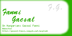 fanni gacsal business card